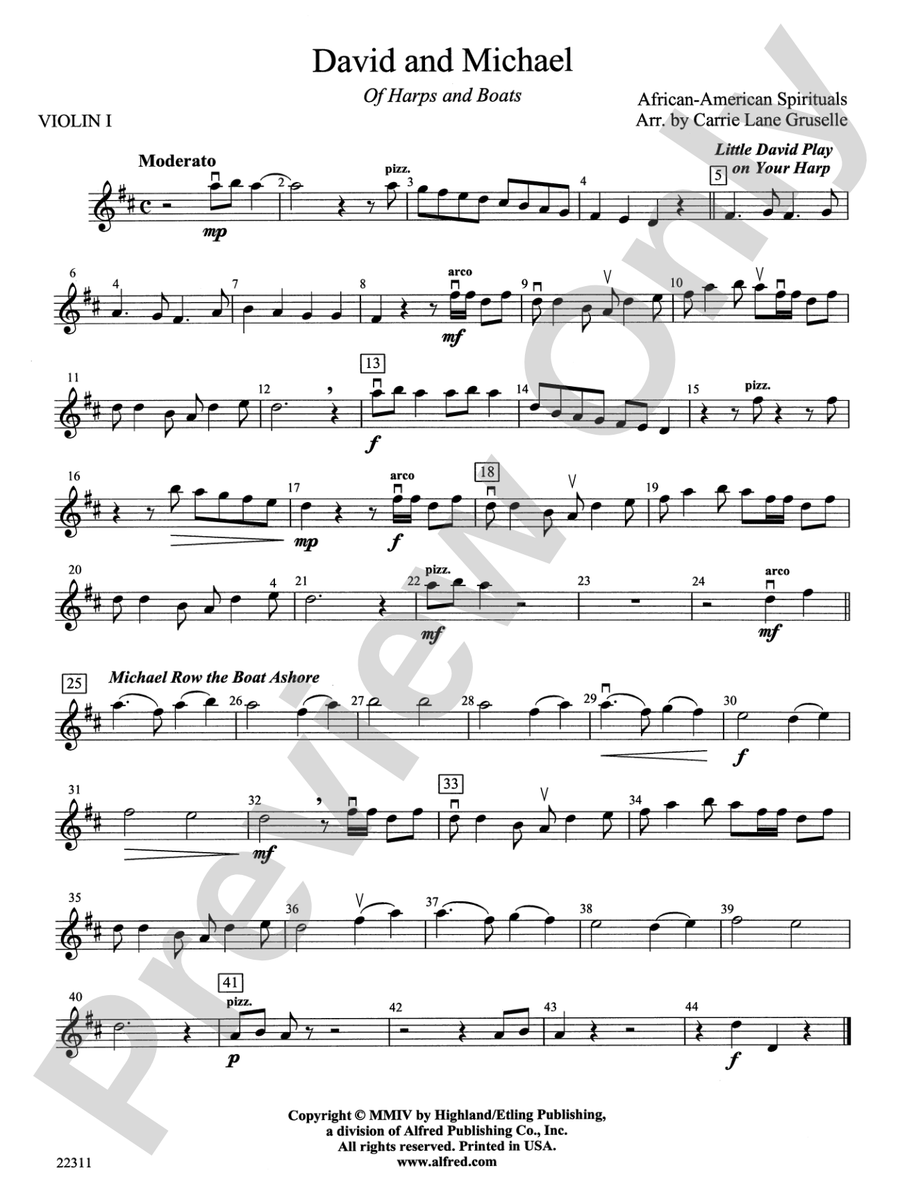 David and Michael: 1st Violin