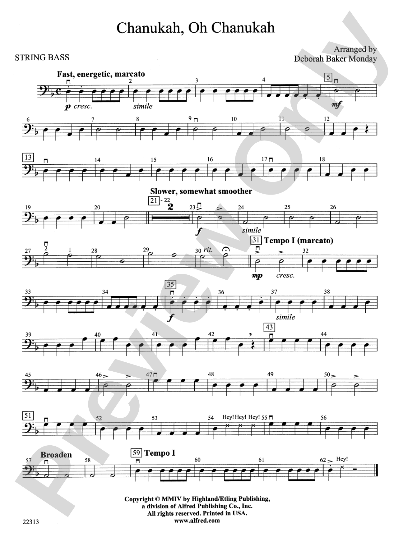 Chanuka, Oh Chanukah: String Bass