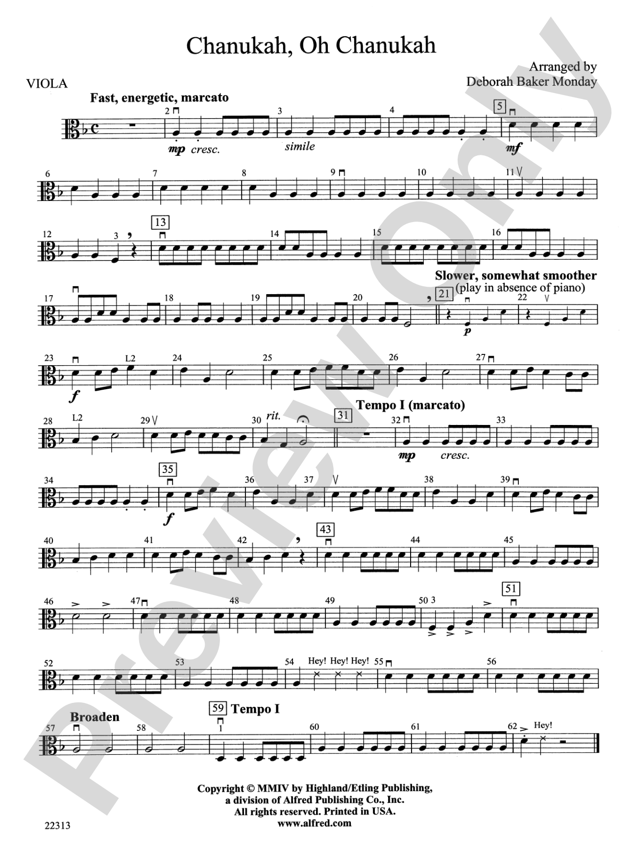 Chanuka, Oh Chanukah: Viola