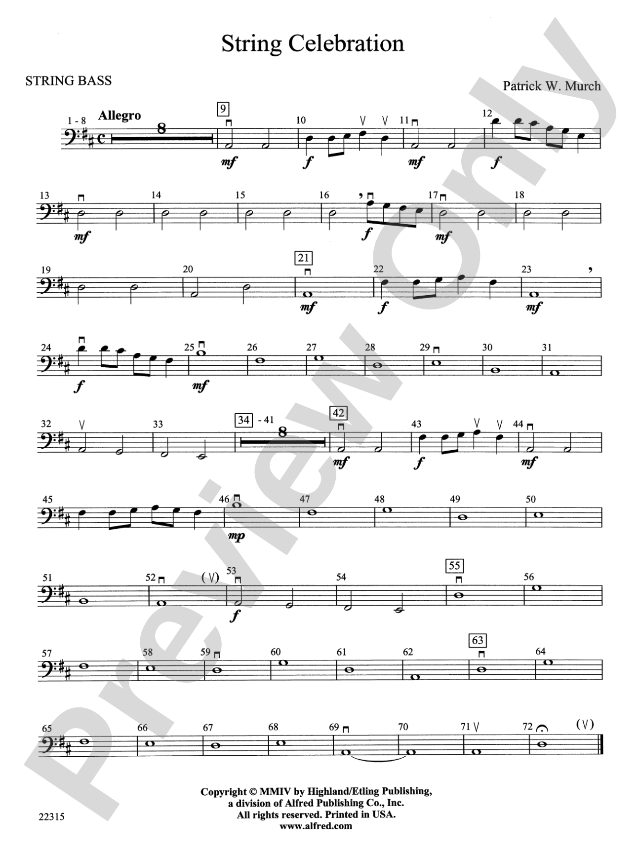 String Celebration: String Bass