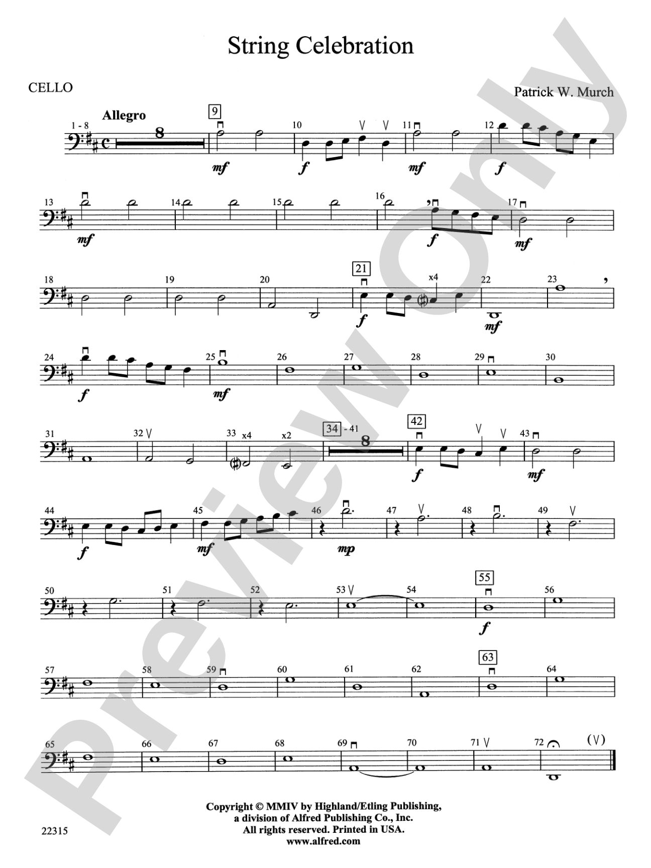 String Celebration: Cello