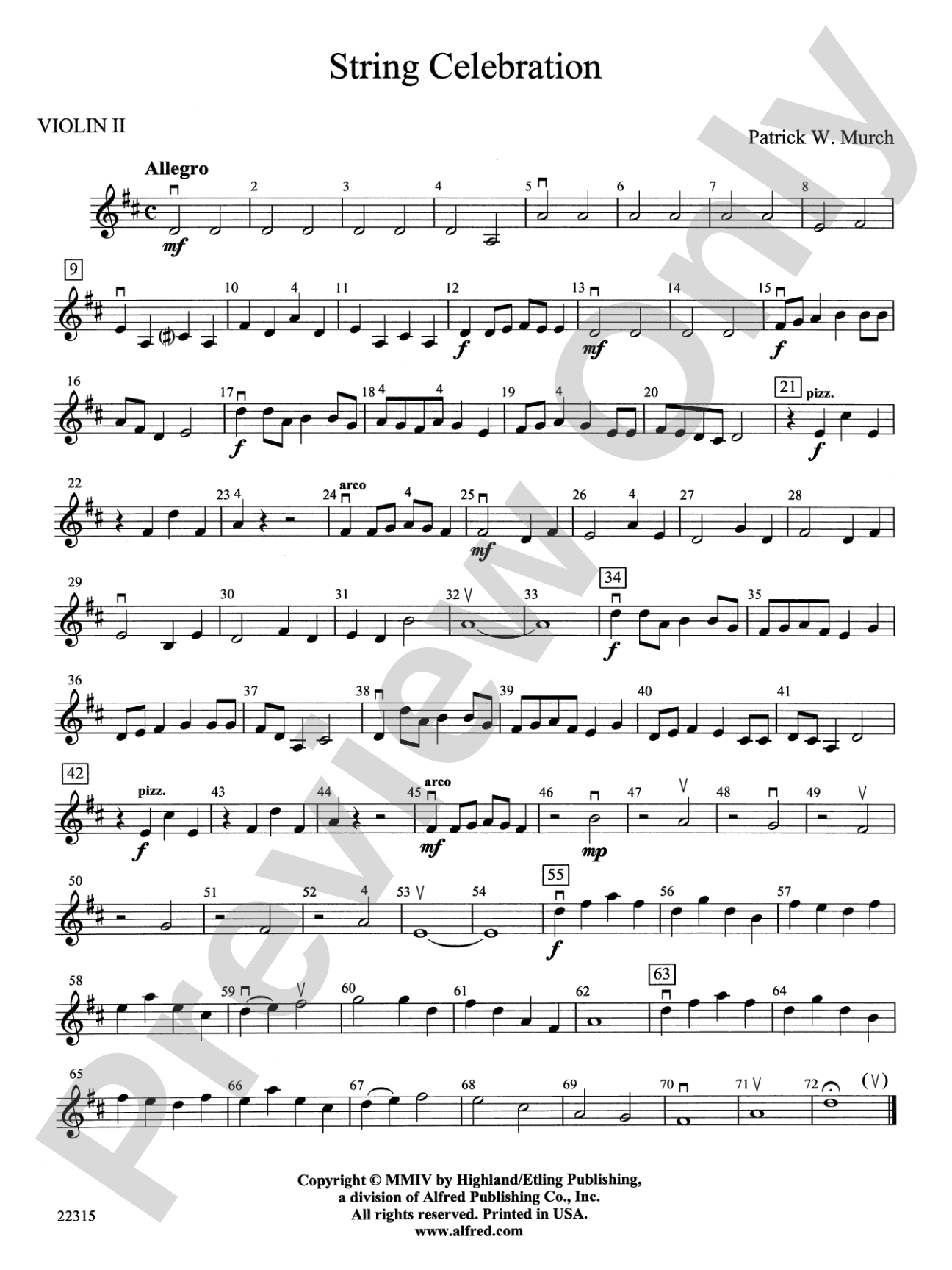 String Celebration: 2nd Violin