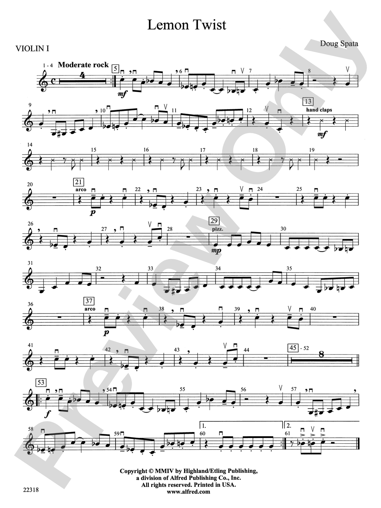 Lemon Twist: 1st Violin