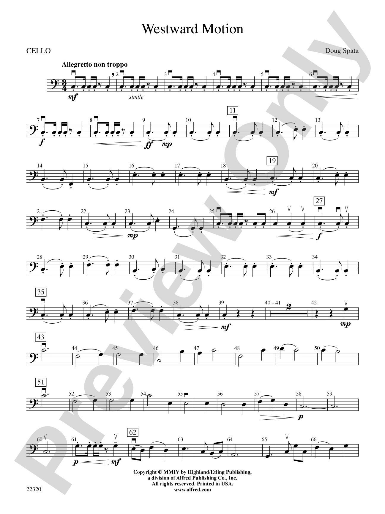 Westward Motion: Cello