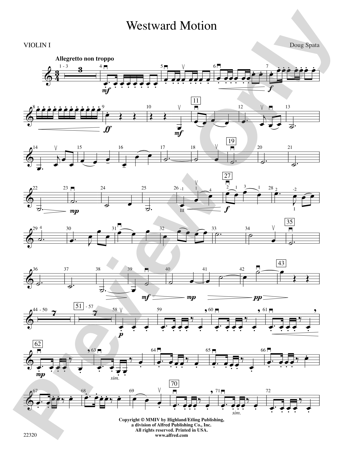 Westward Motion: 1st Violin