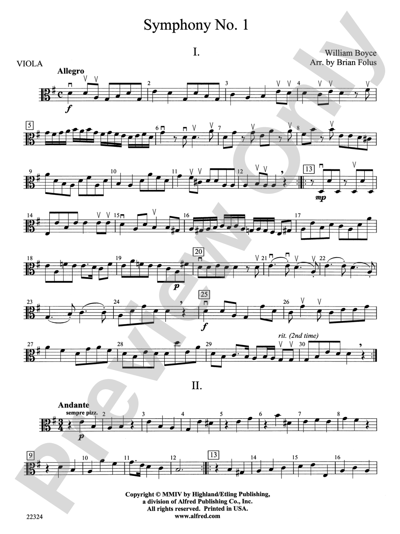 Symphony No. 1: Viola