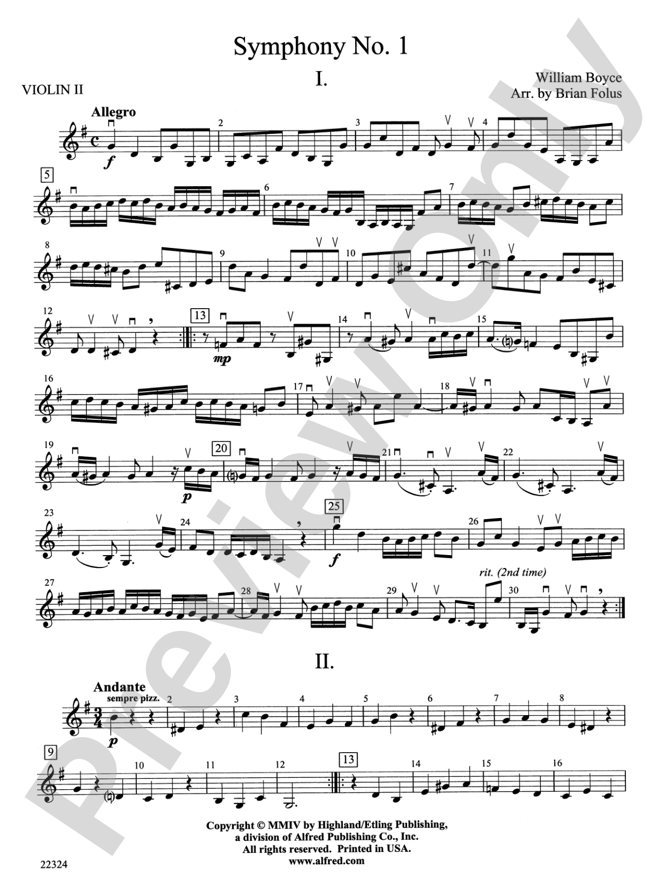 Symphony No. 1: 2nd Violin