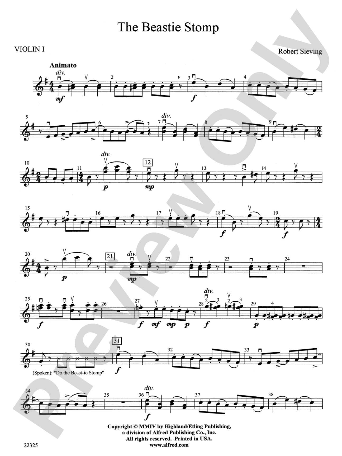 The Beastie Stomp: 1st Violin