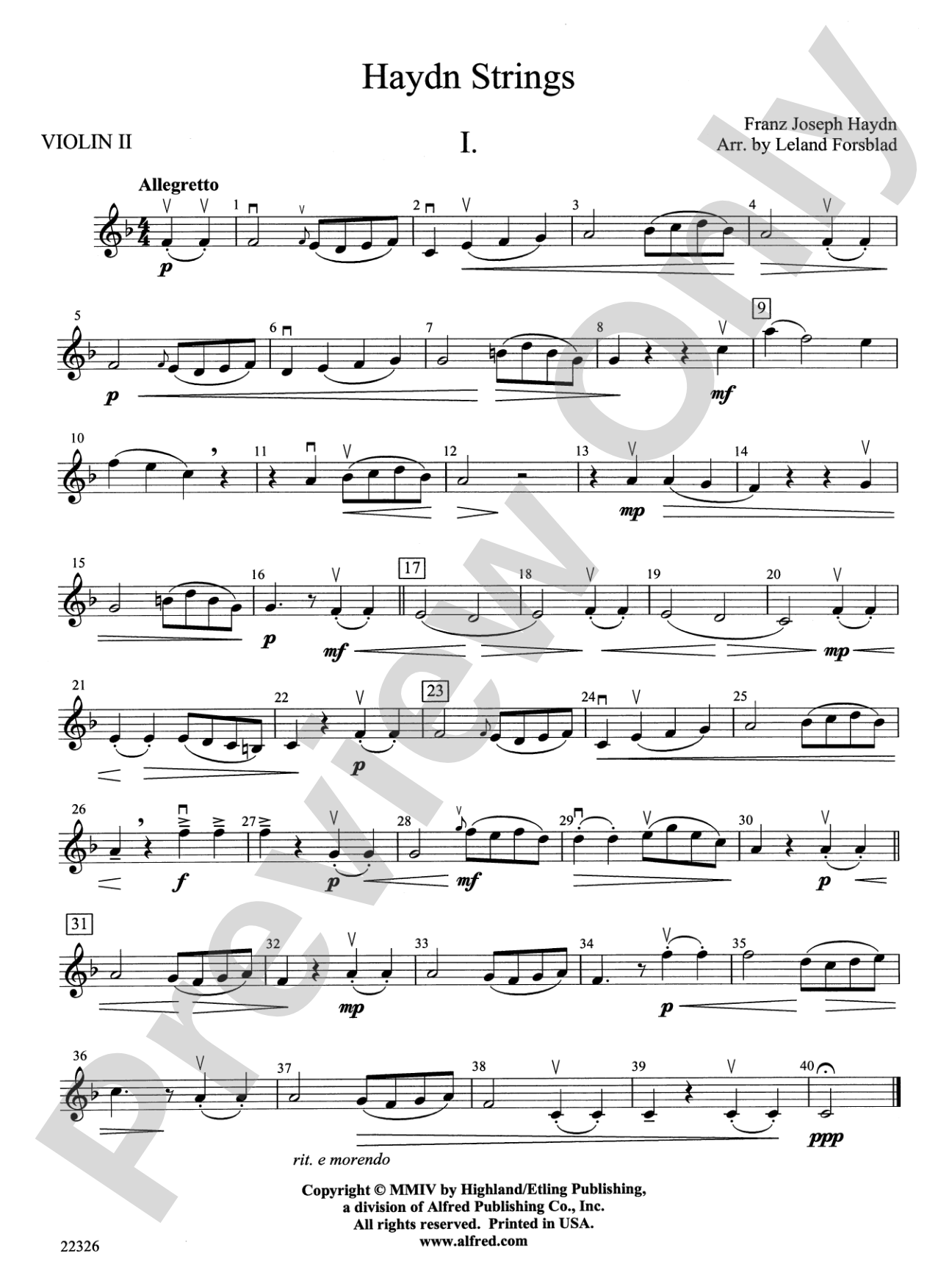 Haydn Strings: 2nd Violin