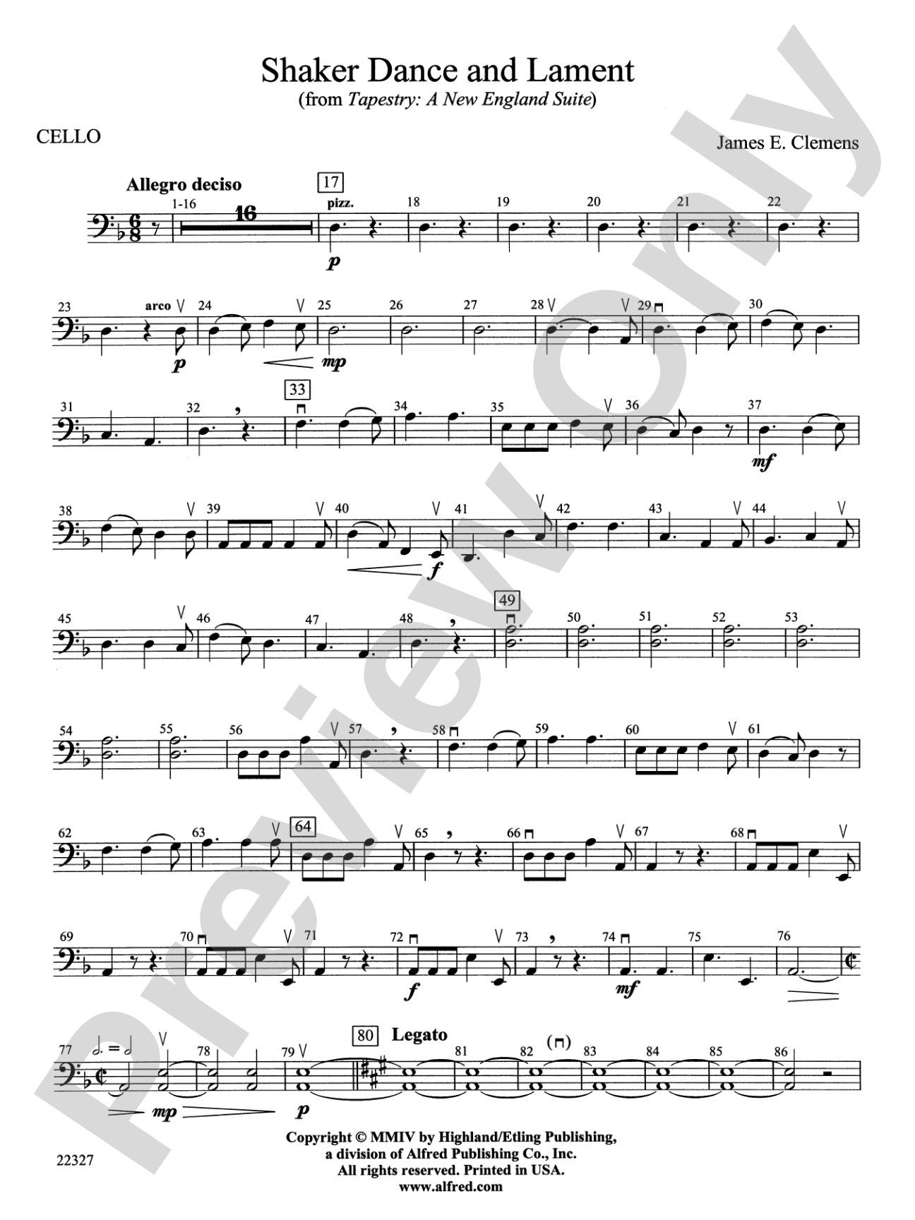 Shaker Dance and Lament: Cello