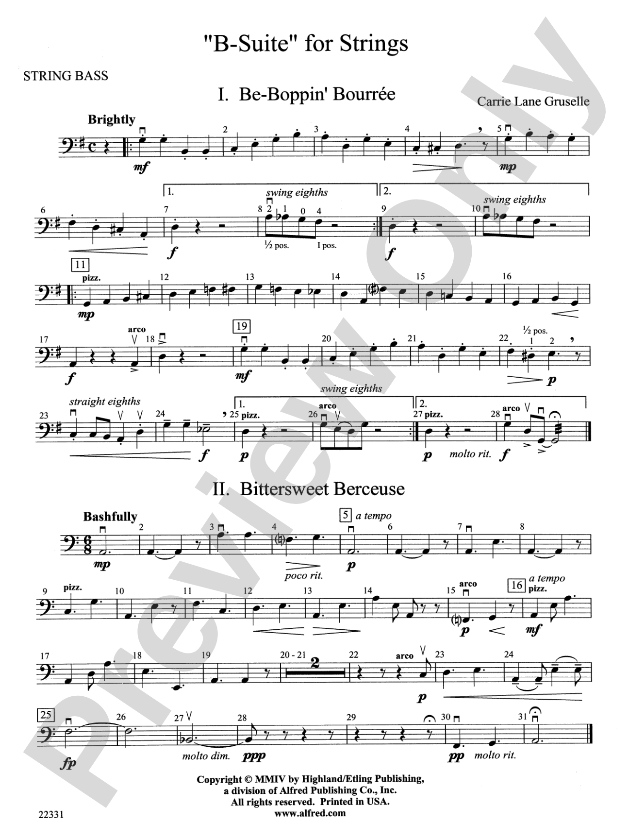 "B-Suite" for Strings: String Bass
