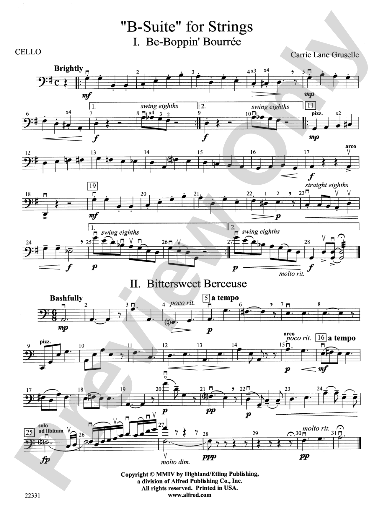 "B-Suite" for Strings: Cello