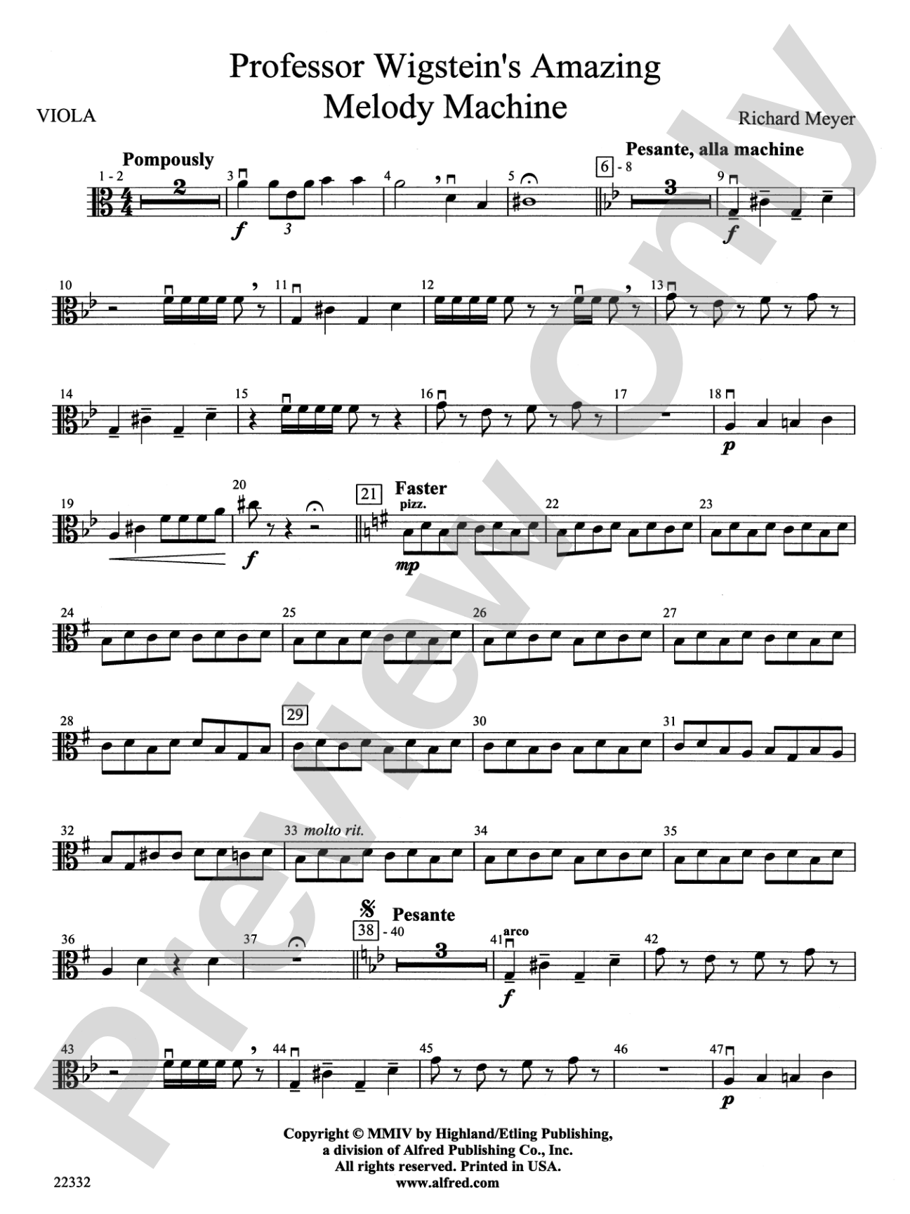 Professor Wigstein's Amazing Melody Machine: Viola