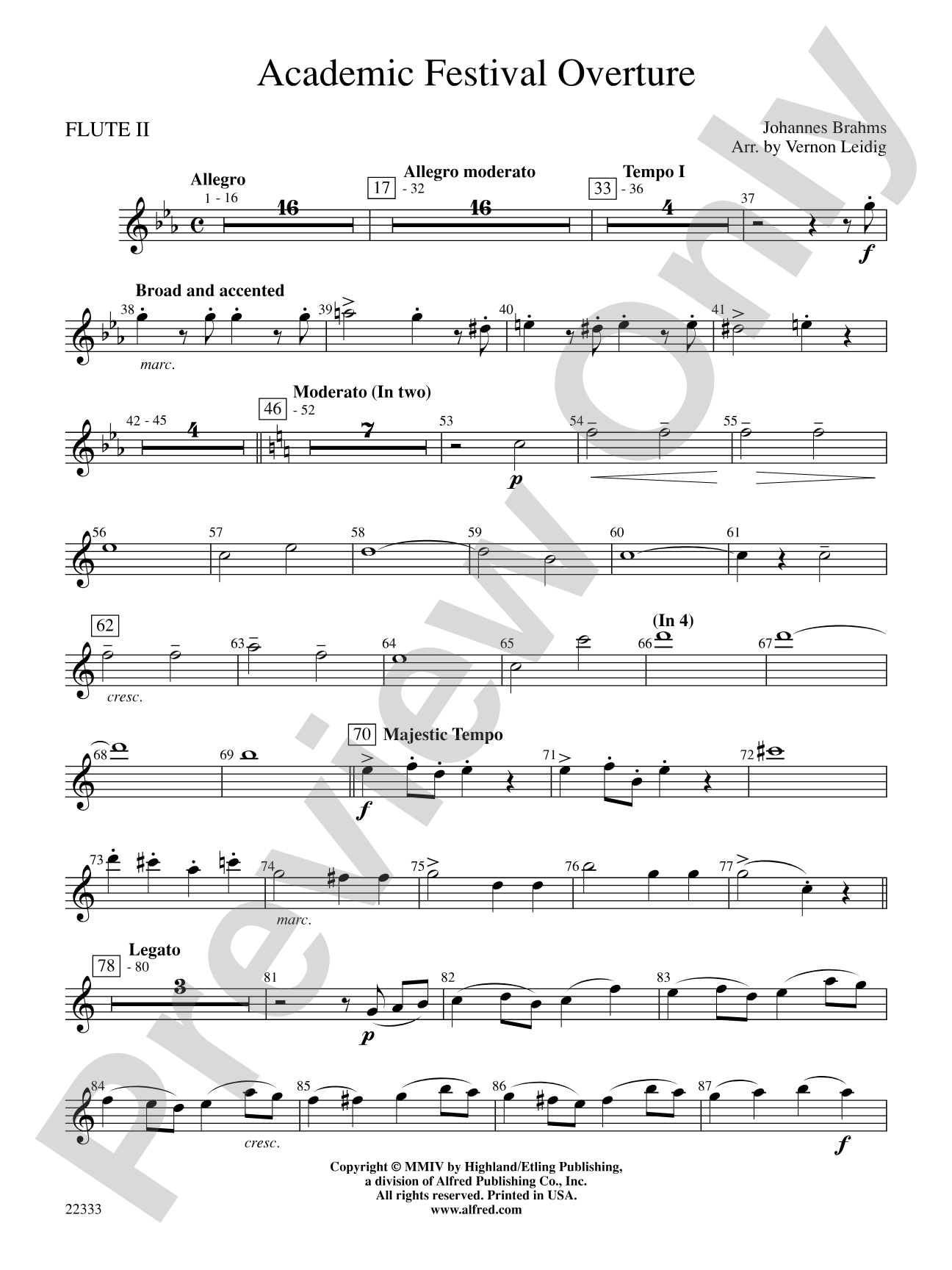 Academic Festival Overture: 2nd Flute