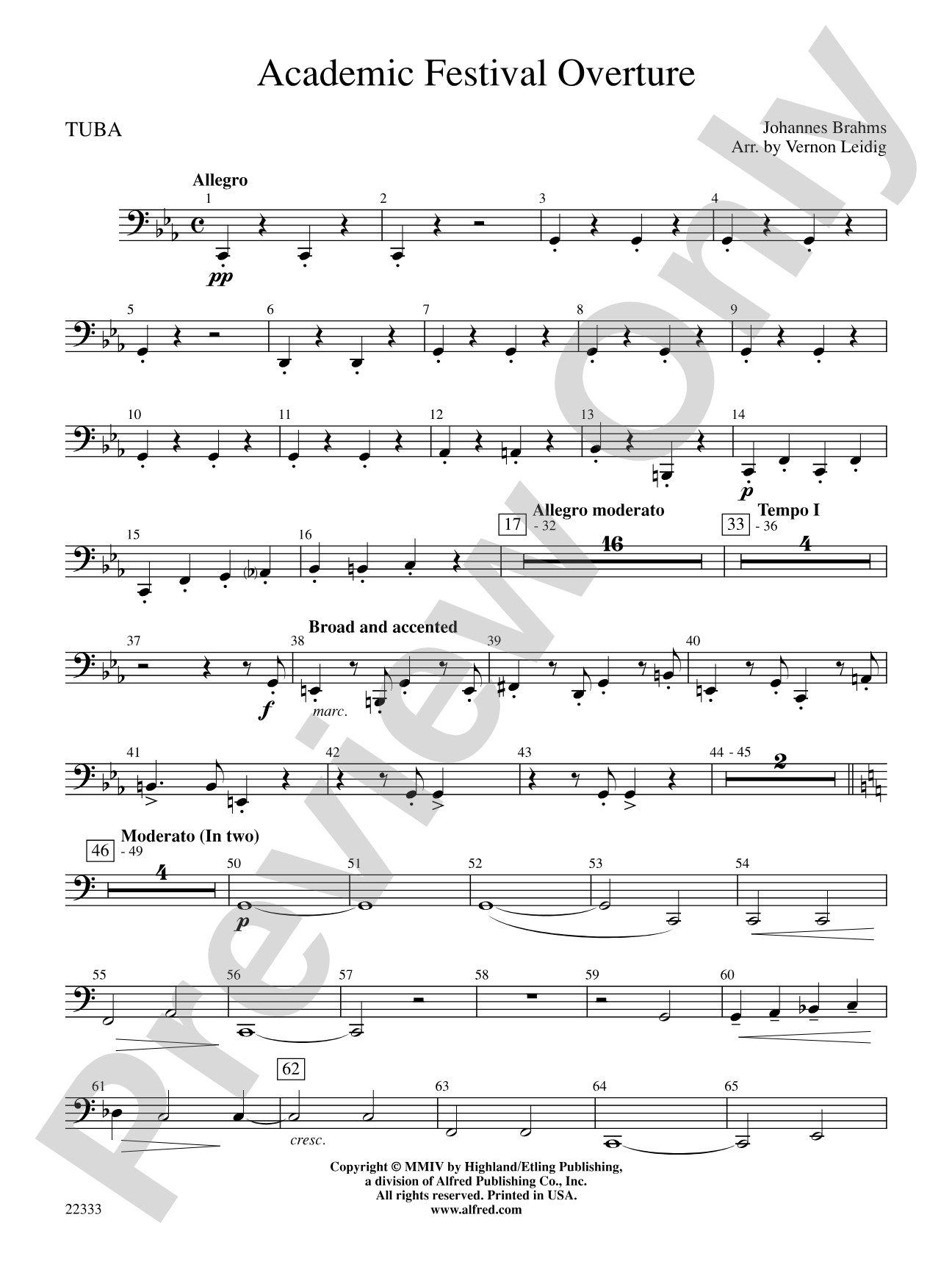 Academic Festival Overture: Tuba