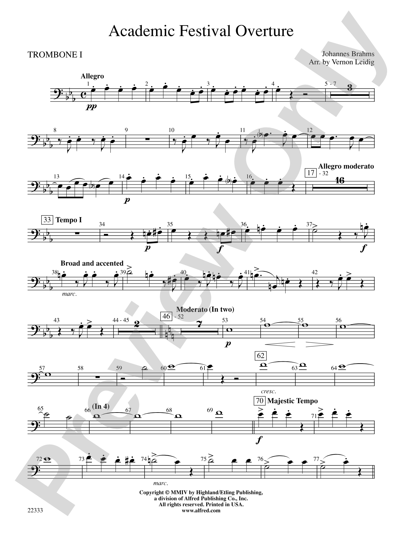 Academic Festival Overture: 1st Trombone
