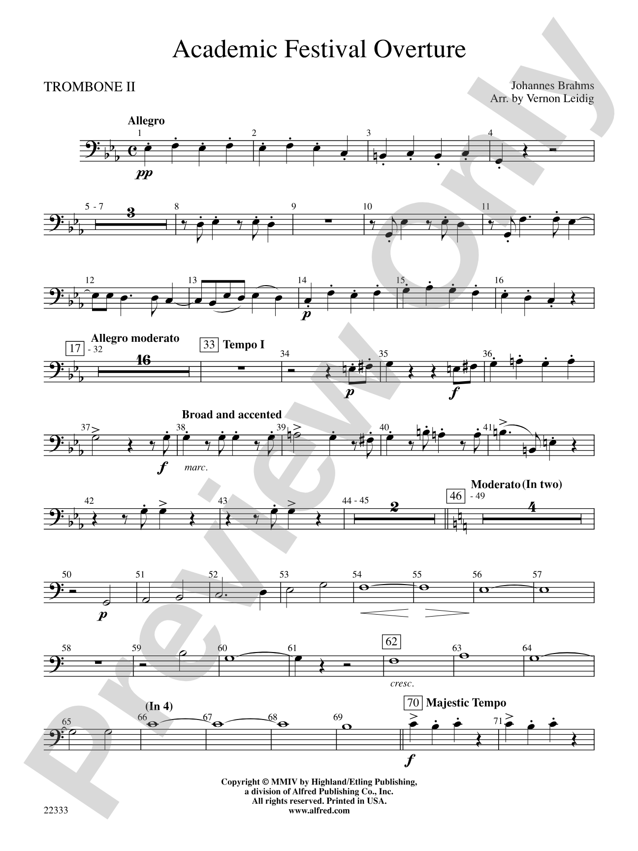 Academic Festival Overture: 2nd Trombone