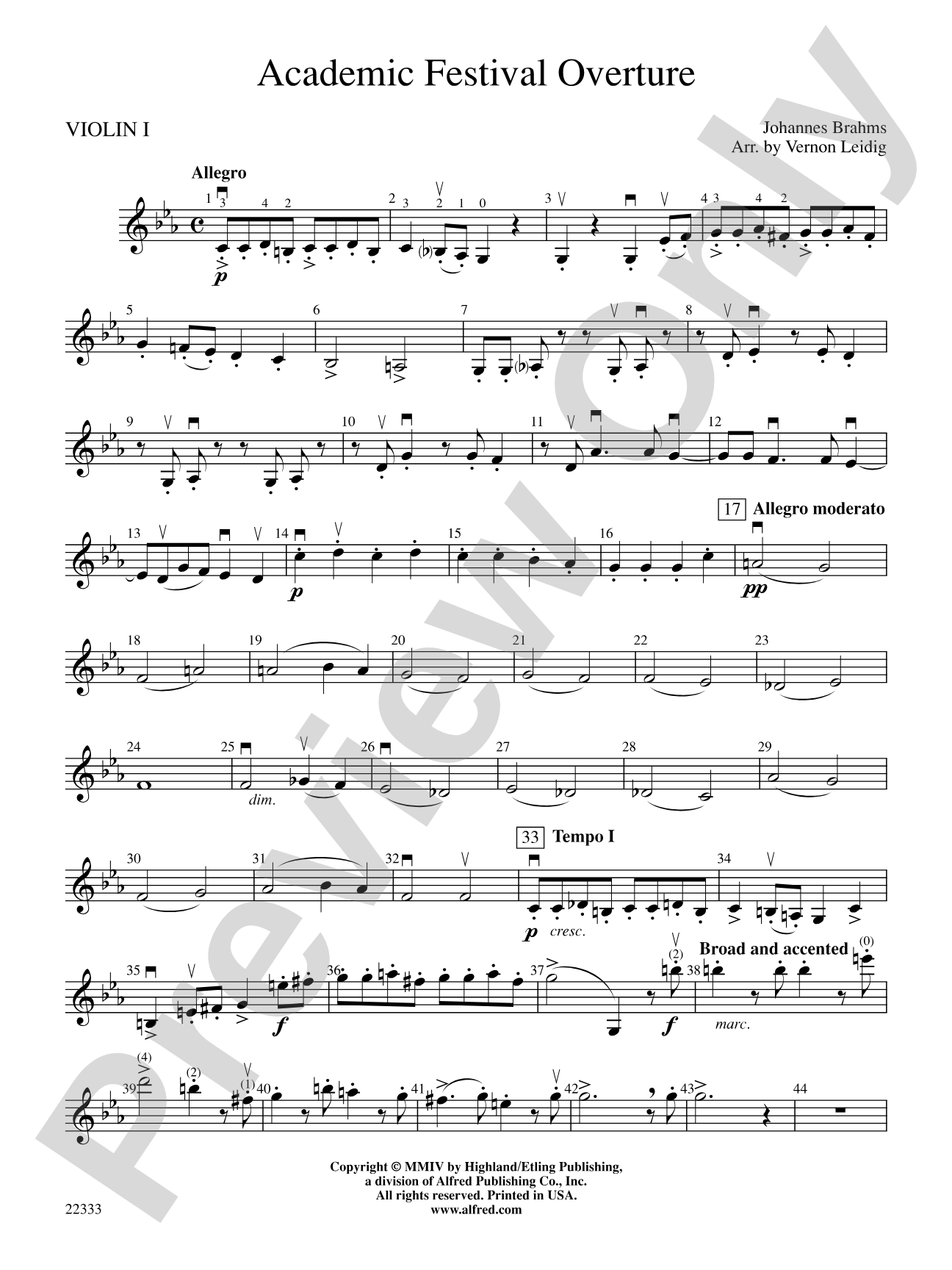 Academic Festival Overture: 1st Violin