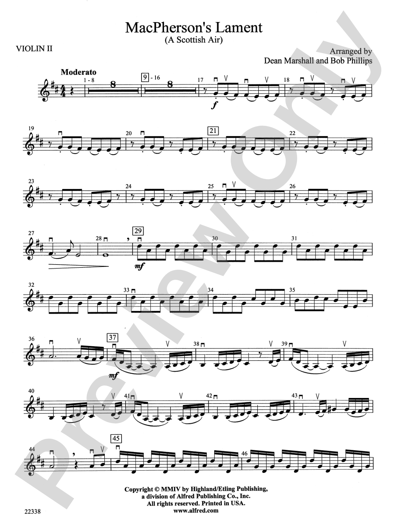 MacPherson's Lament (A Scottish Air): 2nd Violin