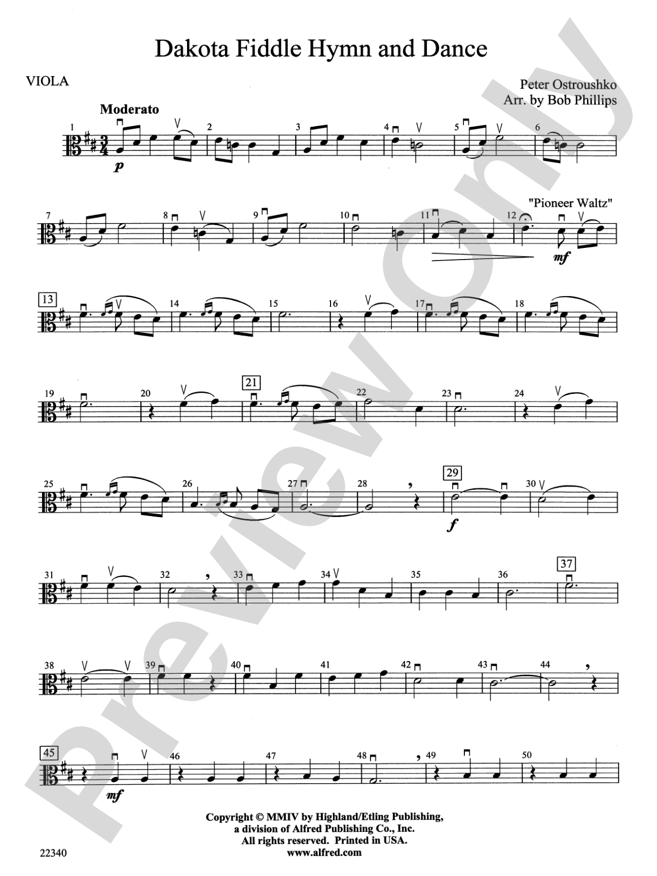 Dakota Fiddle Hymn and Dance: Viola