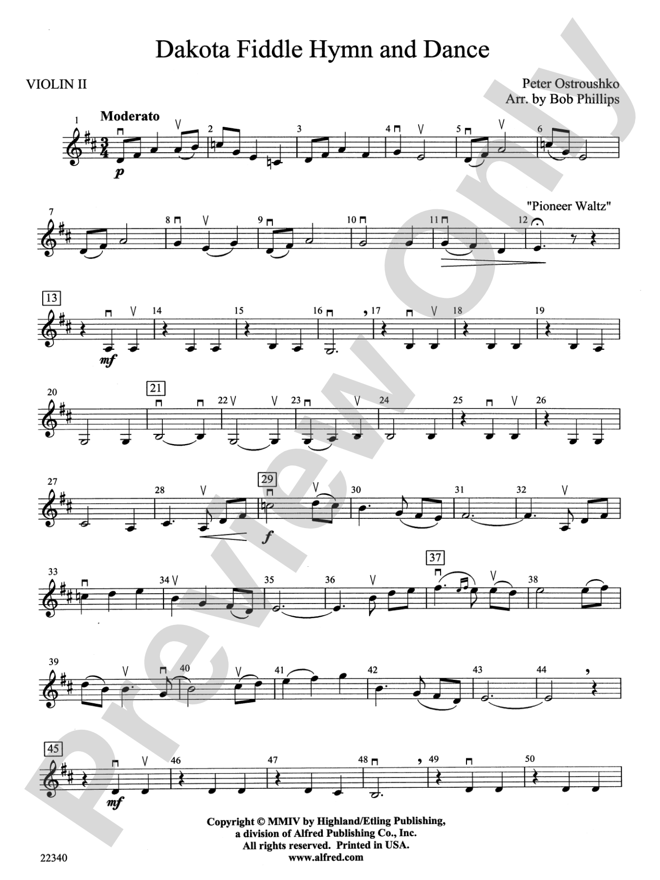 Dakota Fiddle Hymn and Dance: 2nd Violin