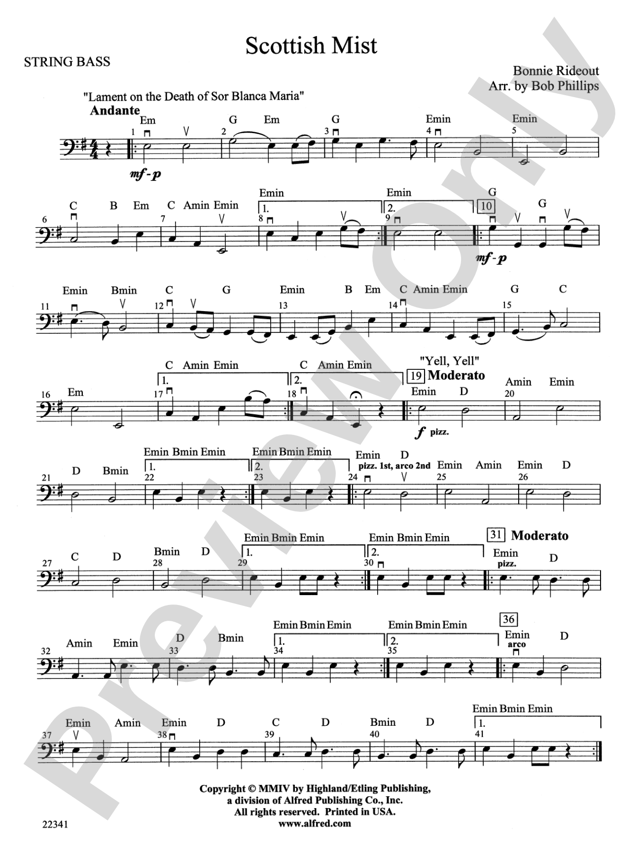 Scottish Mist: String Bass