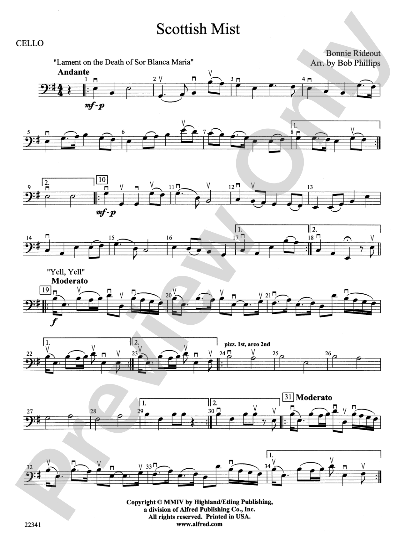 Scottish Mist: Cello