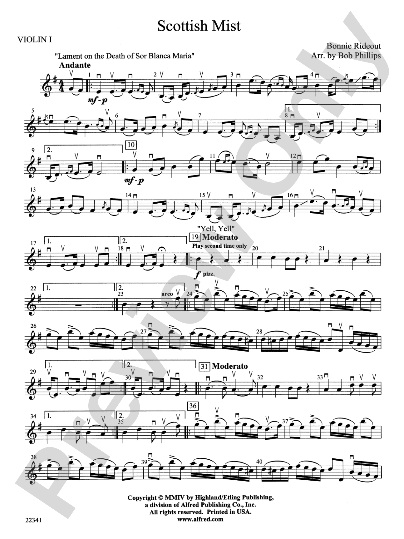 Scottish Mist: 1st Violin