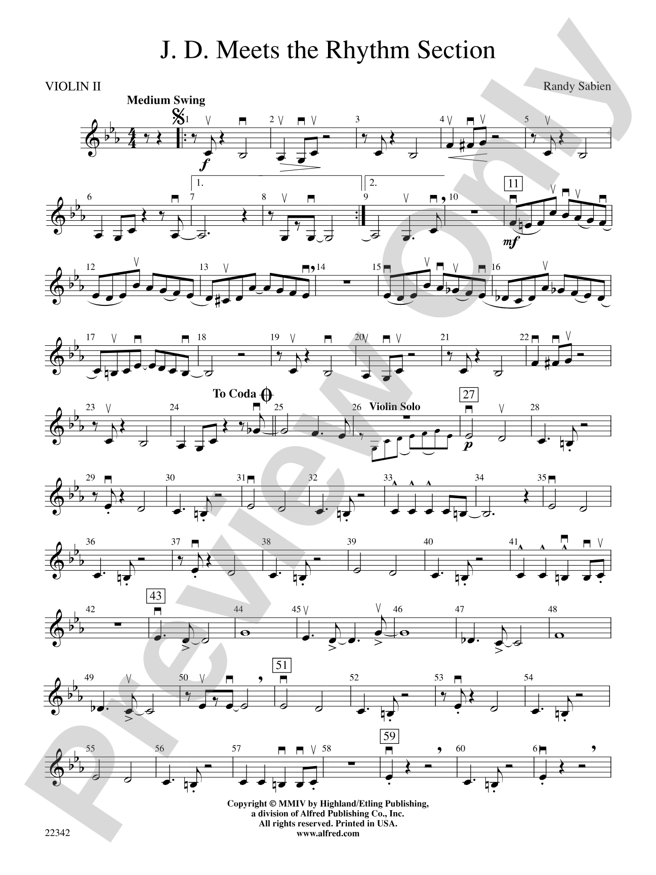 J. D. Meets the Rhythm Section: 2nd Violin