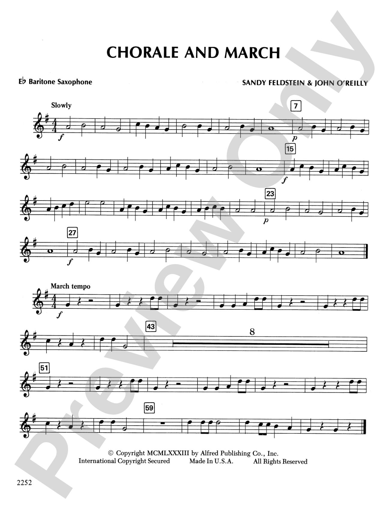 Chorale and March: E-flat Baritone Saxophone
