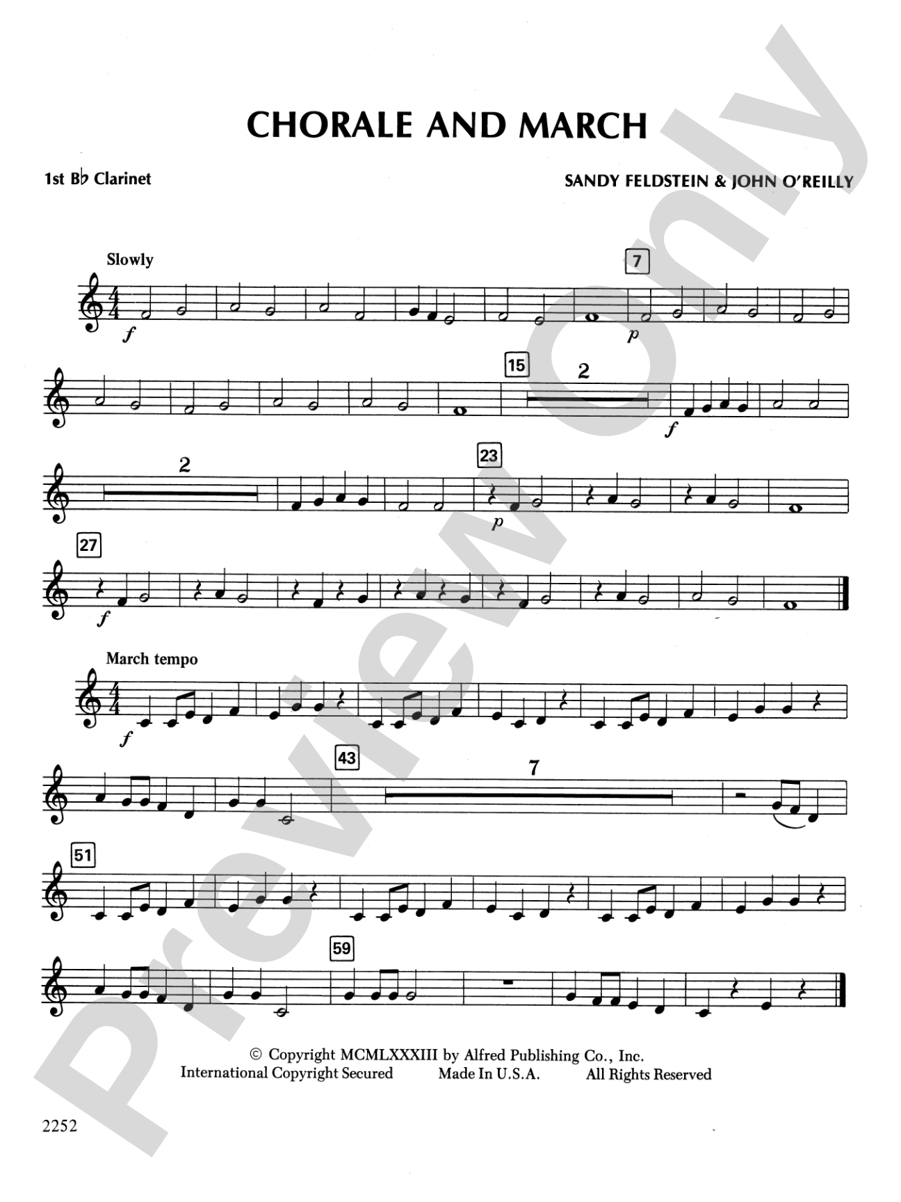 Chorale and March: 1st B-flat Clarinet