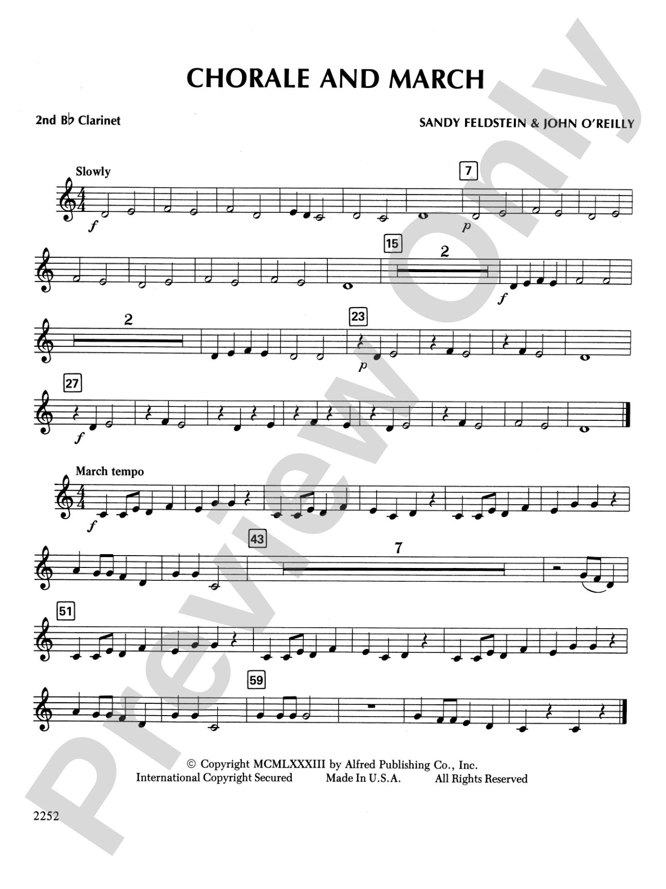 Chorale and March: 2nd B-flat Clarinet