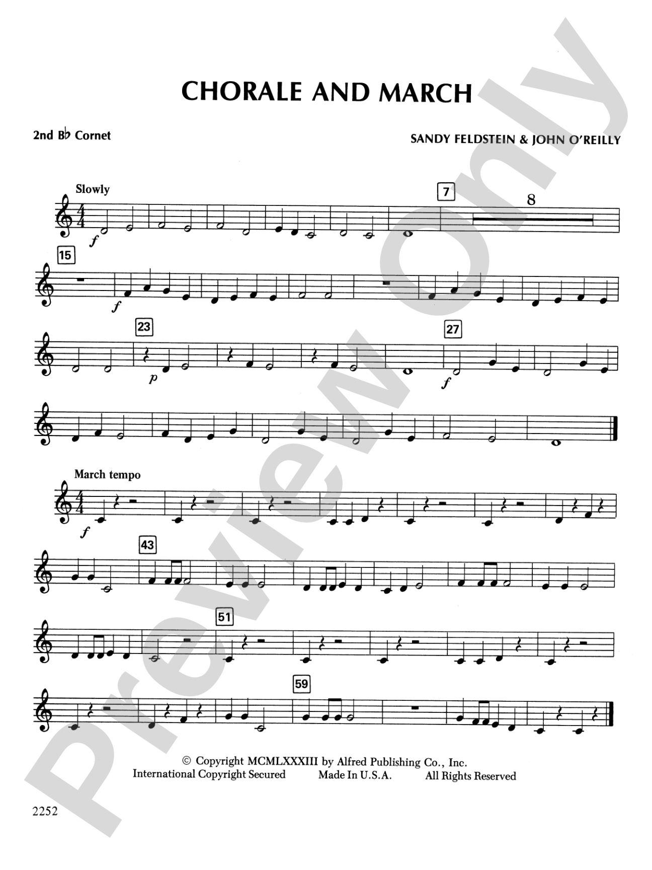 Chorale and March: 2nd B-flat Cornet