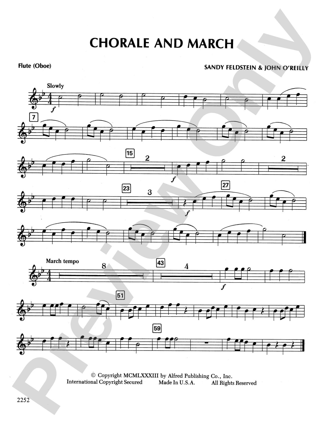 Chorale and March: Flute