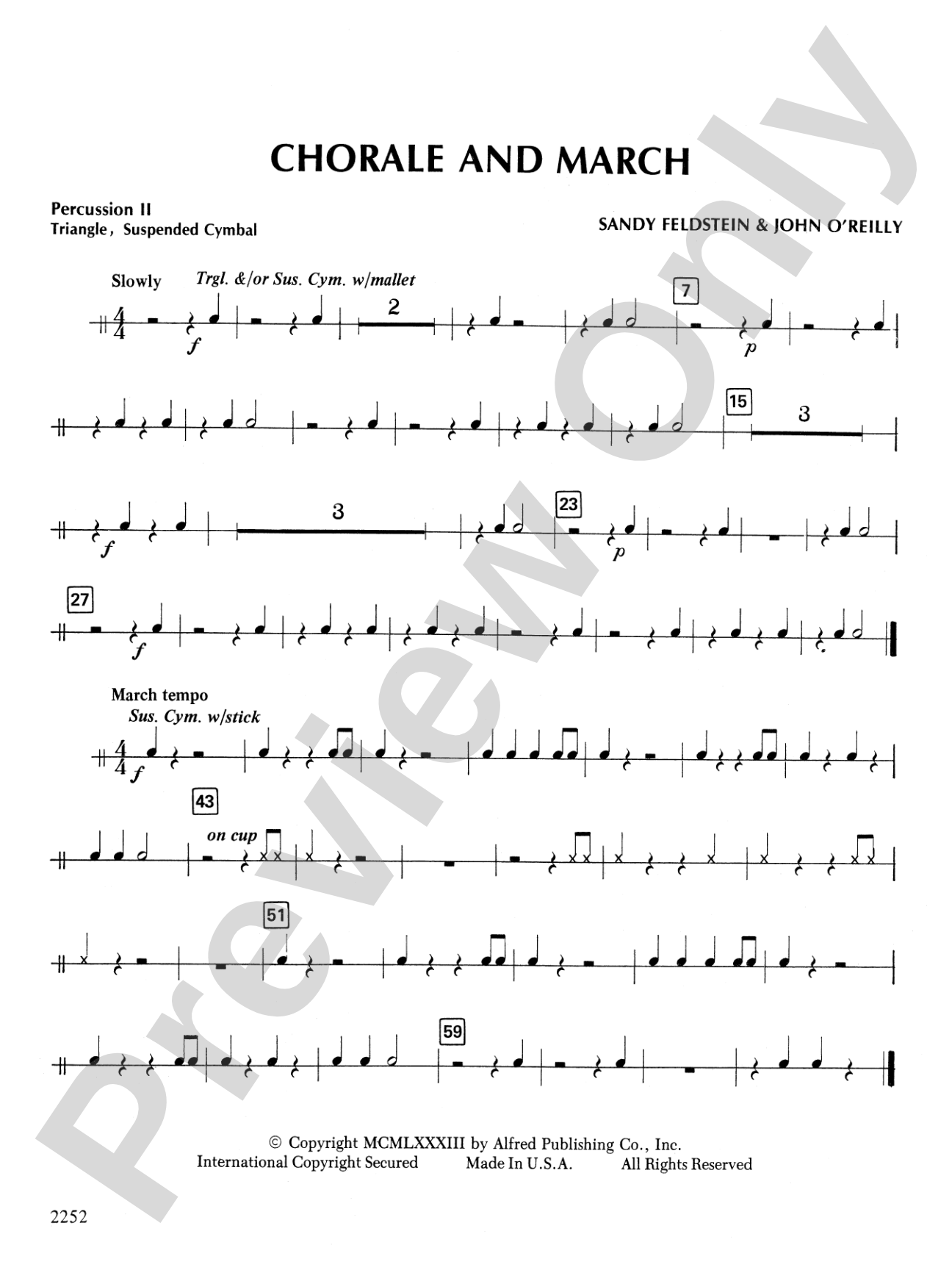 Chorale and March: 2nd Percussion