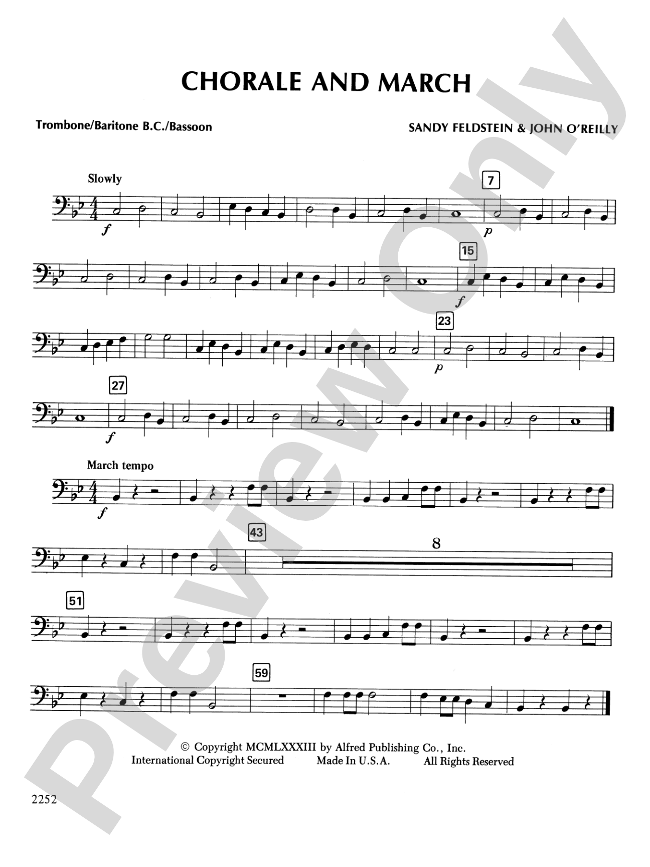 Chorale and March: 1st Trombone