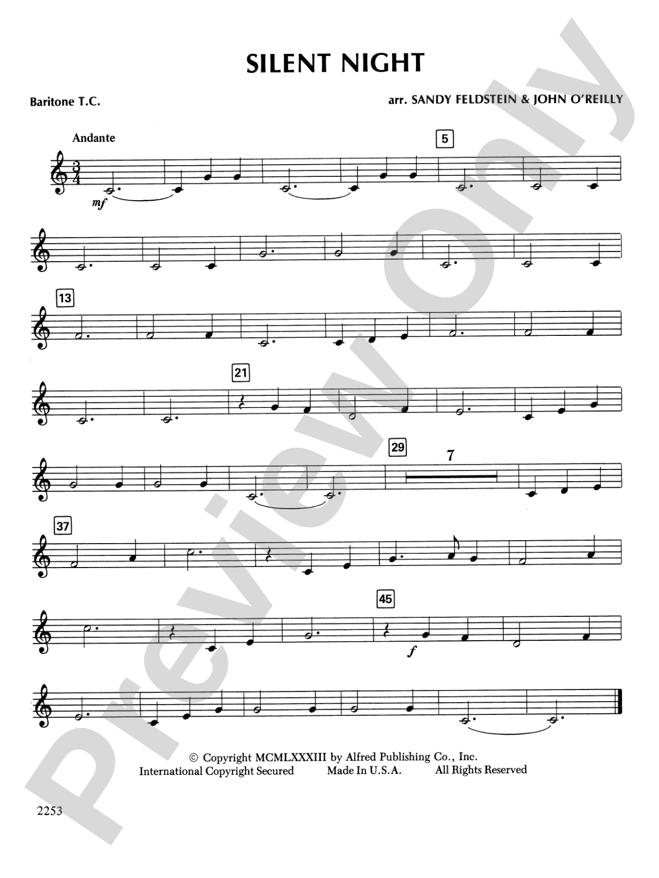 Silent Night: Baritone T.C.
