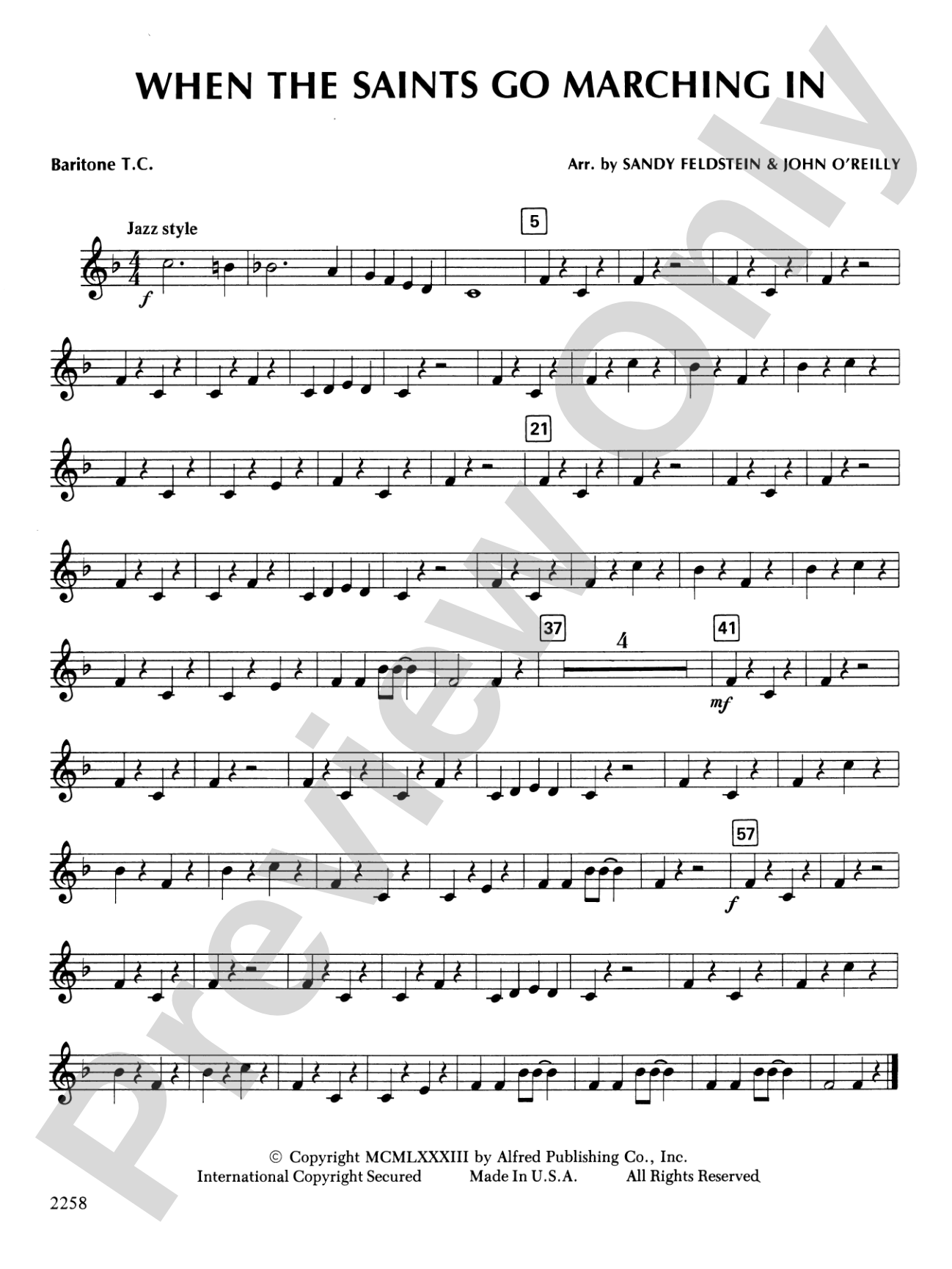 When the Saints Go Marching In: Baritone T.C.