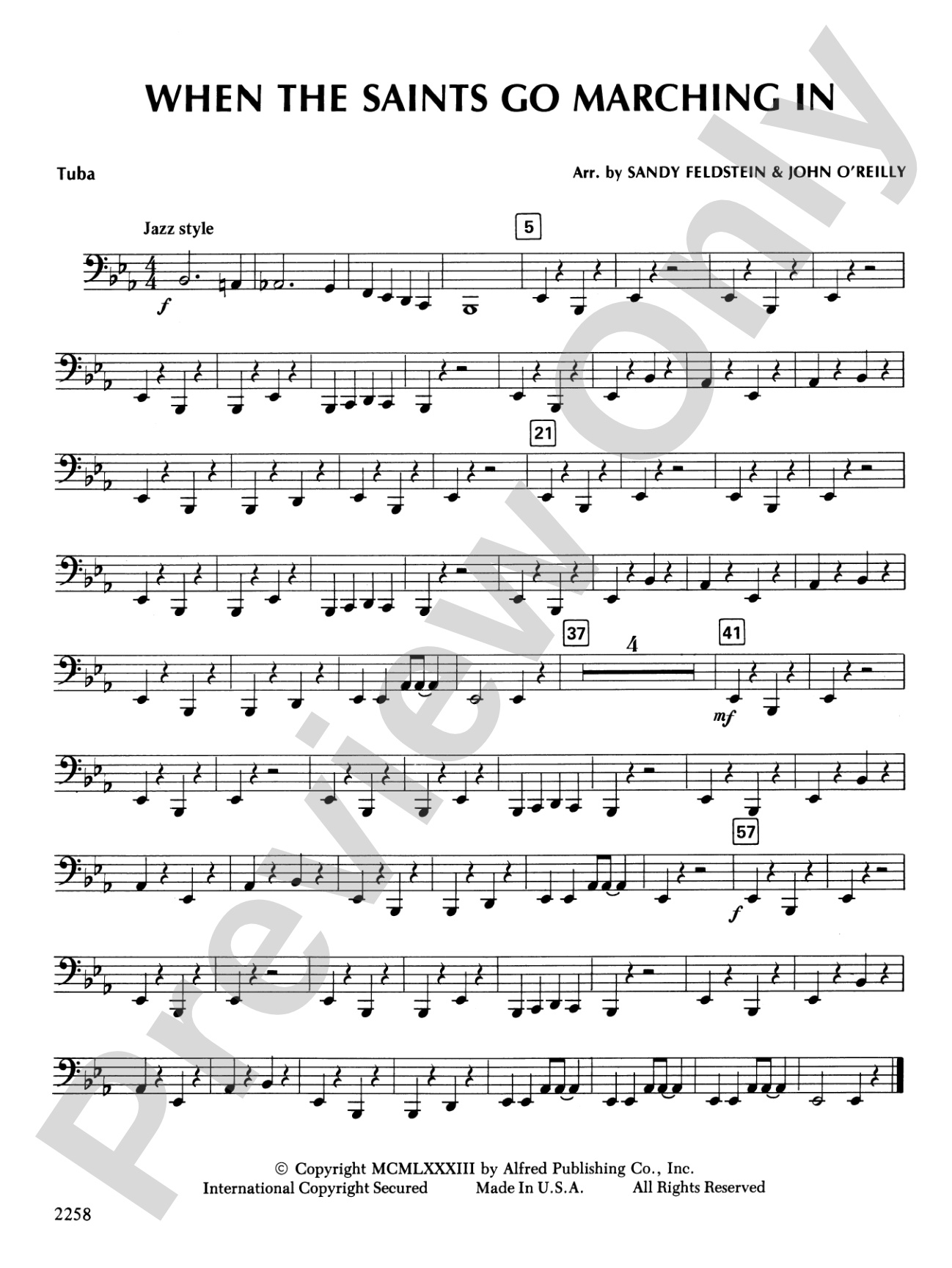 When the Saints Go Marching In: Tuba