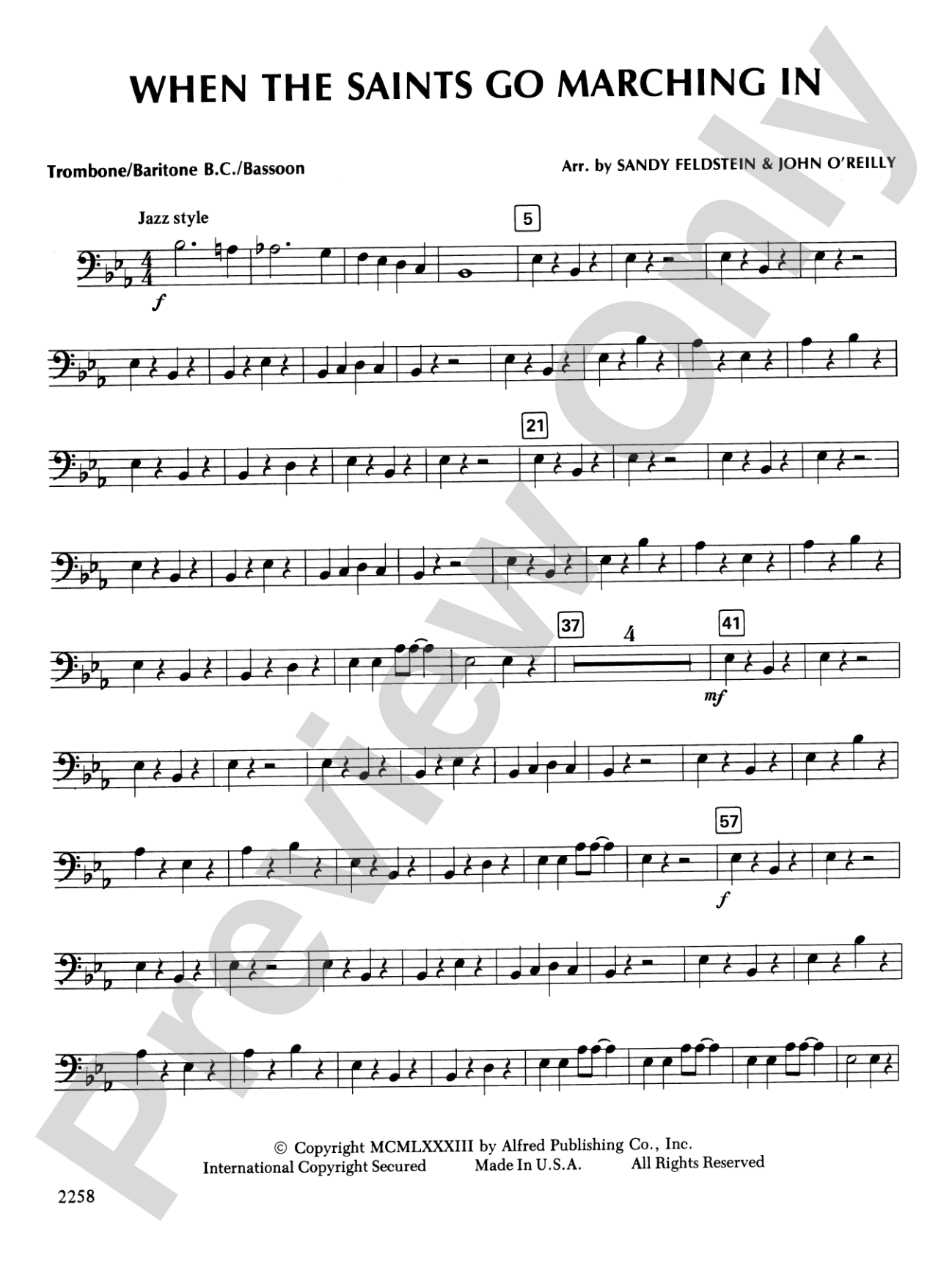 When the Saints Go Marching In: 1st Trombone