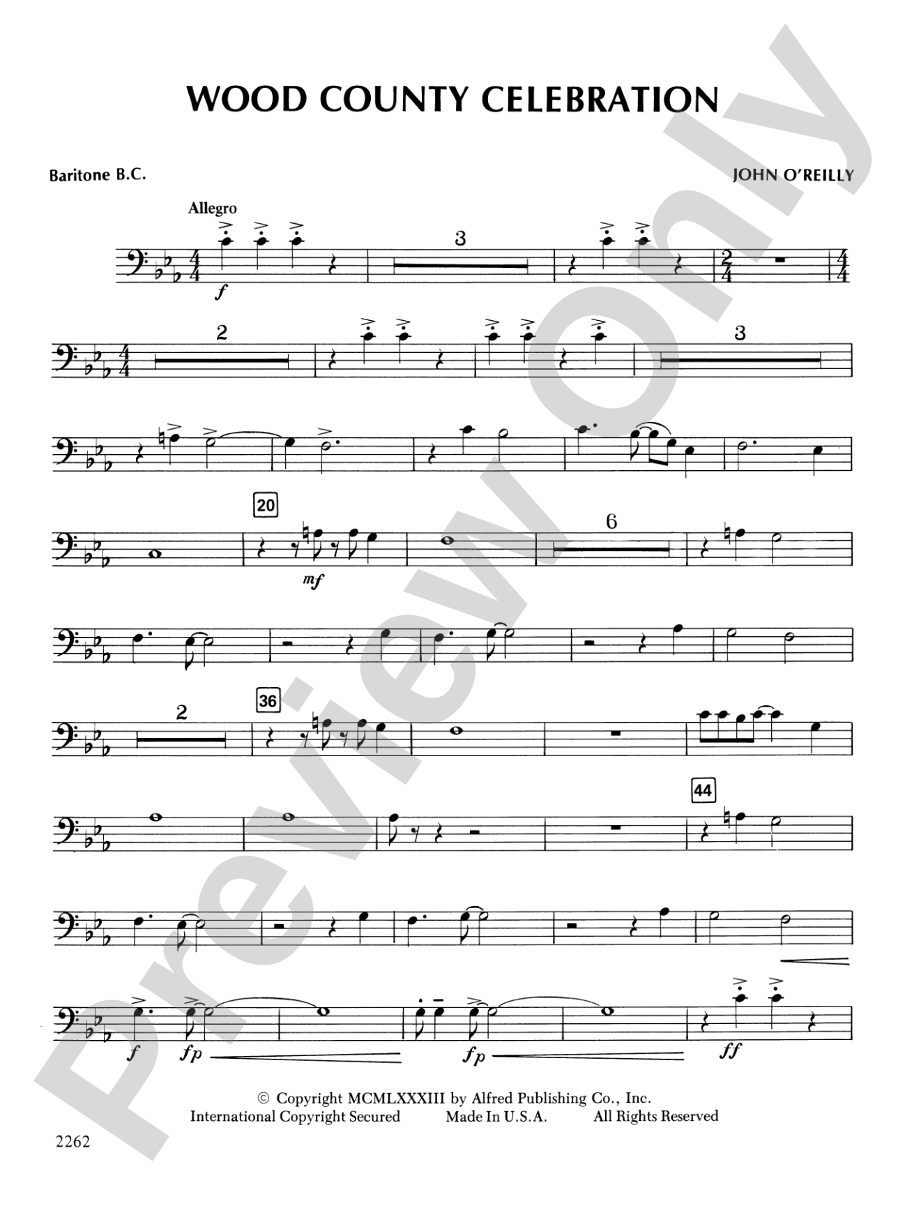 Wood County Celebration: Baritone B.C.