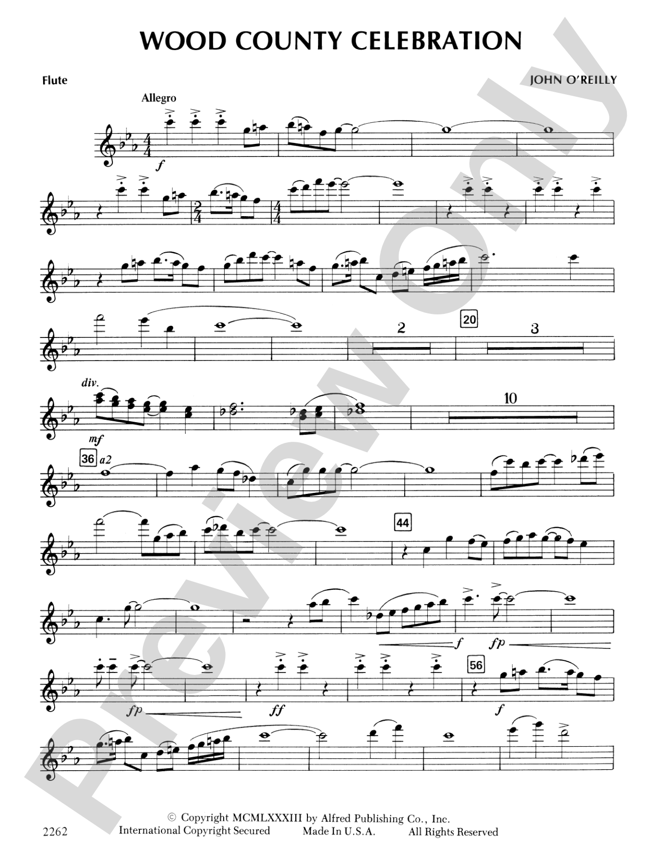 Wood County Celebration: Flute