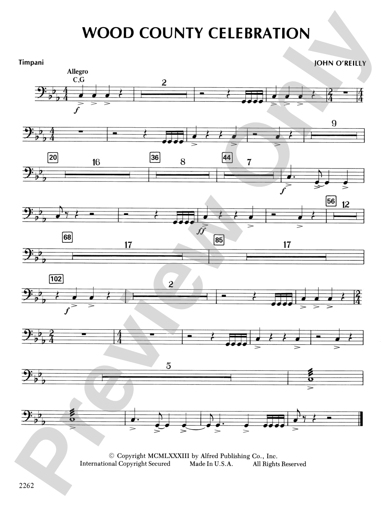 Wood County Celebration: Timpani
