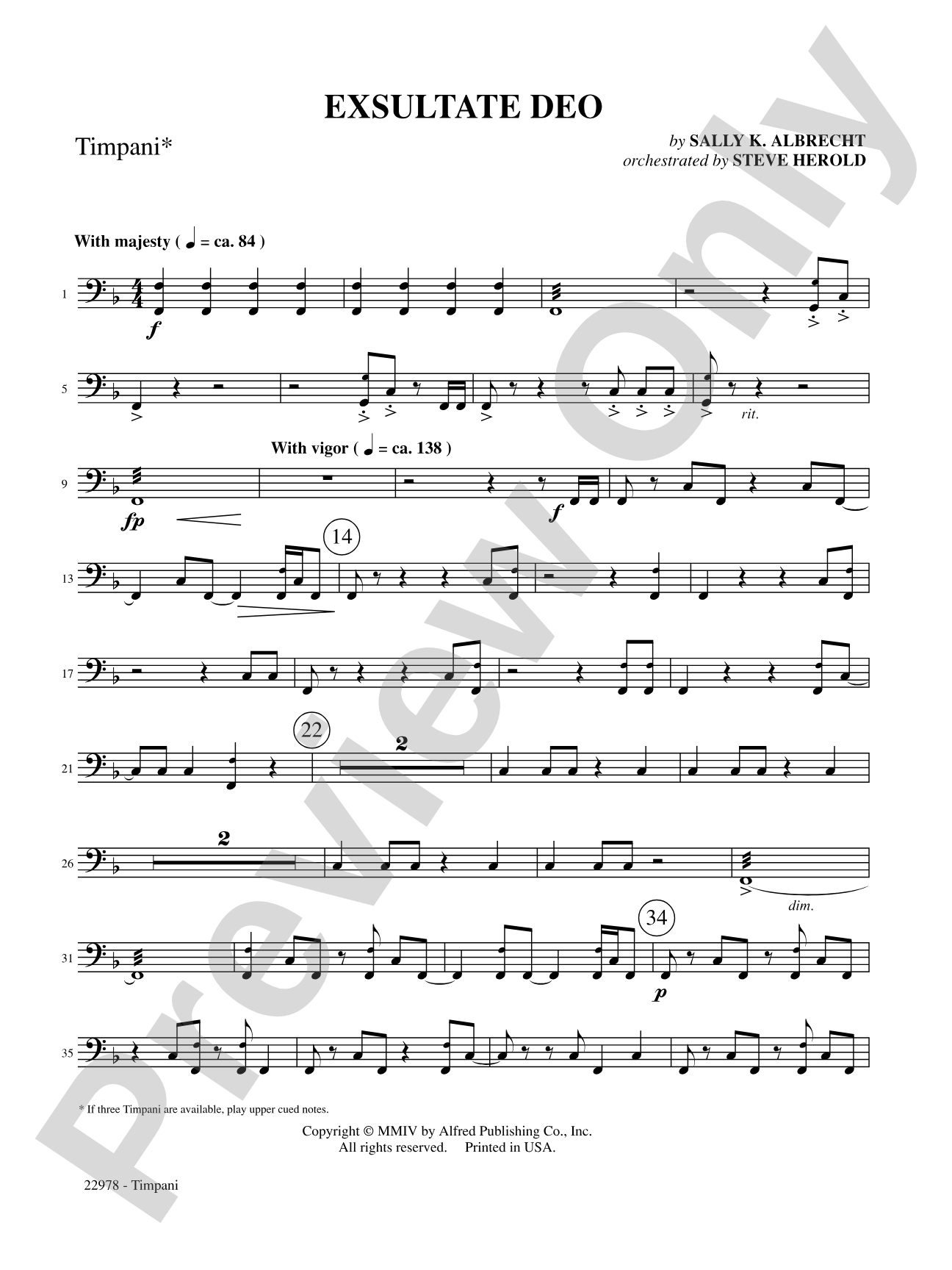 Exsultate Deo: Timpani: Choral SoundPax