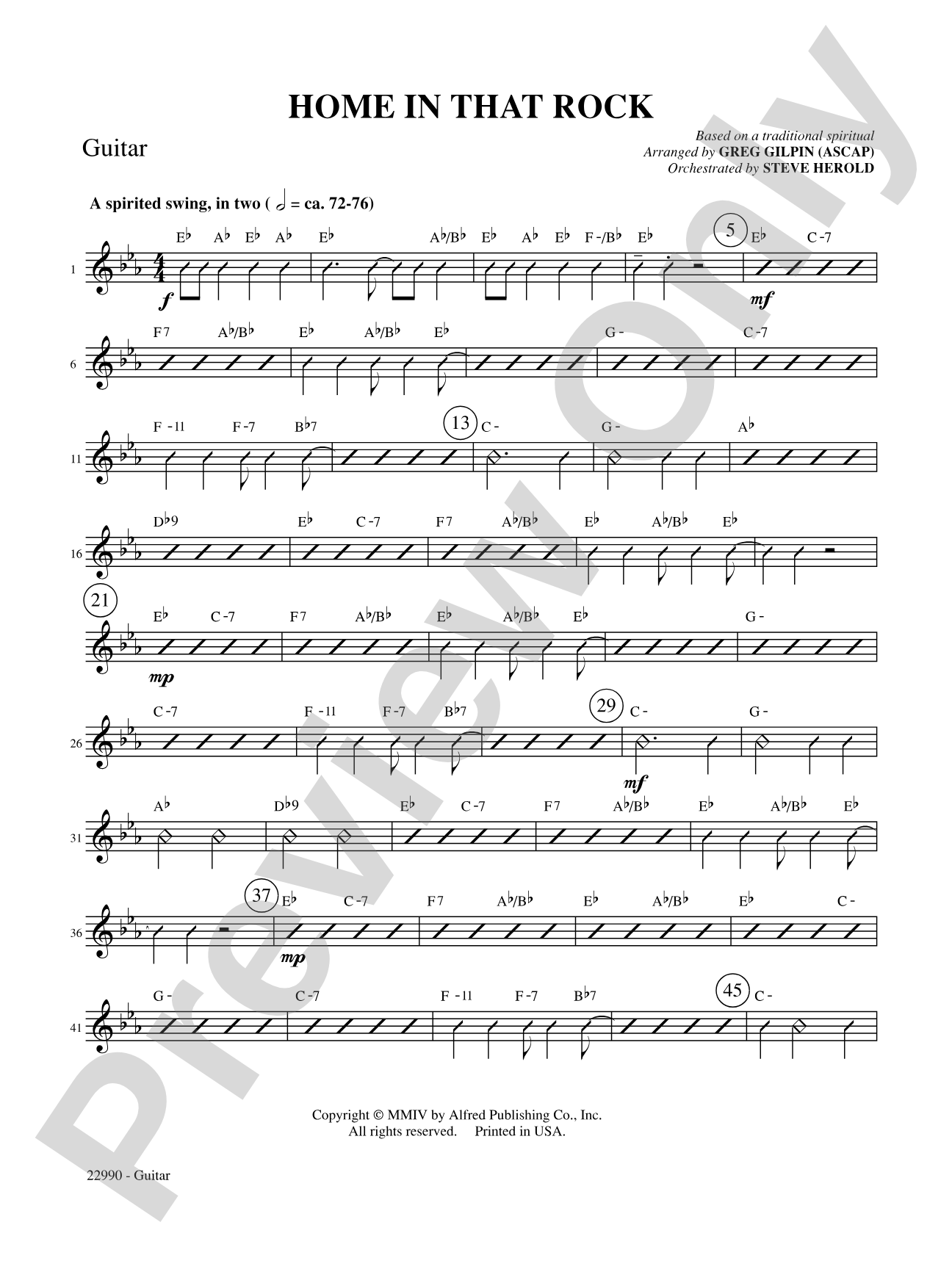Home in That Rock: Guitar: Choral SoundPax