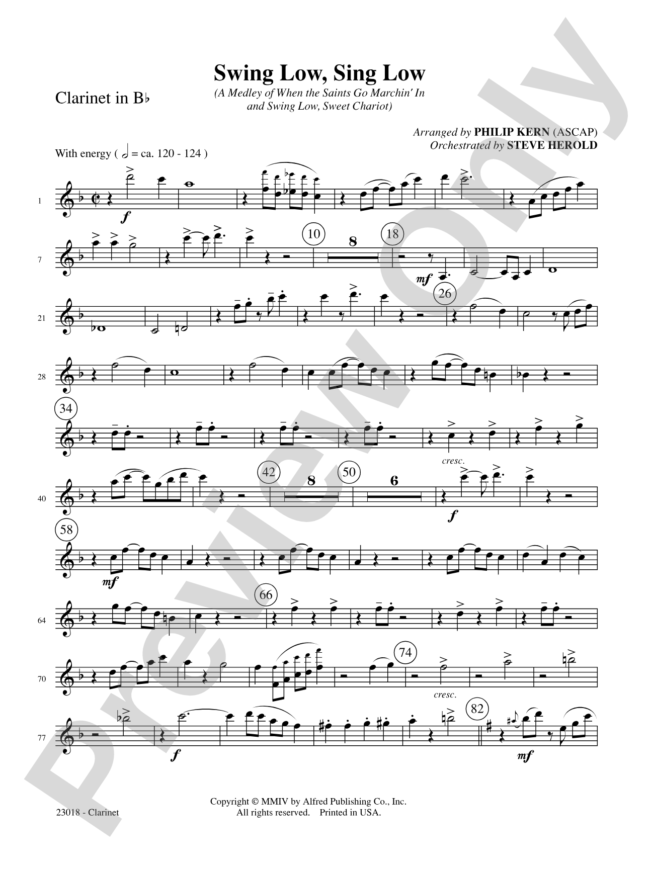 Swing Low, Sing Low: 1st B-flat Clarinet: Choral SoundPax