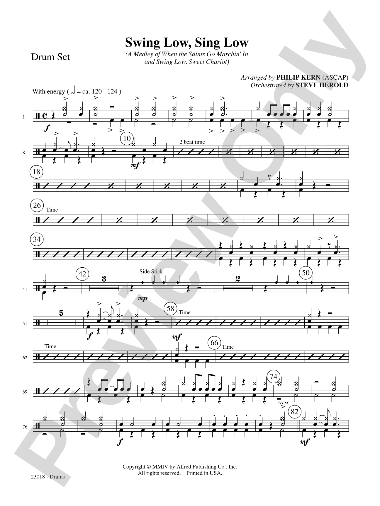 Swing Low, Sing Low: Drums: Choral SoundPax