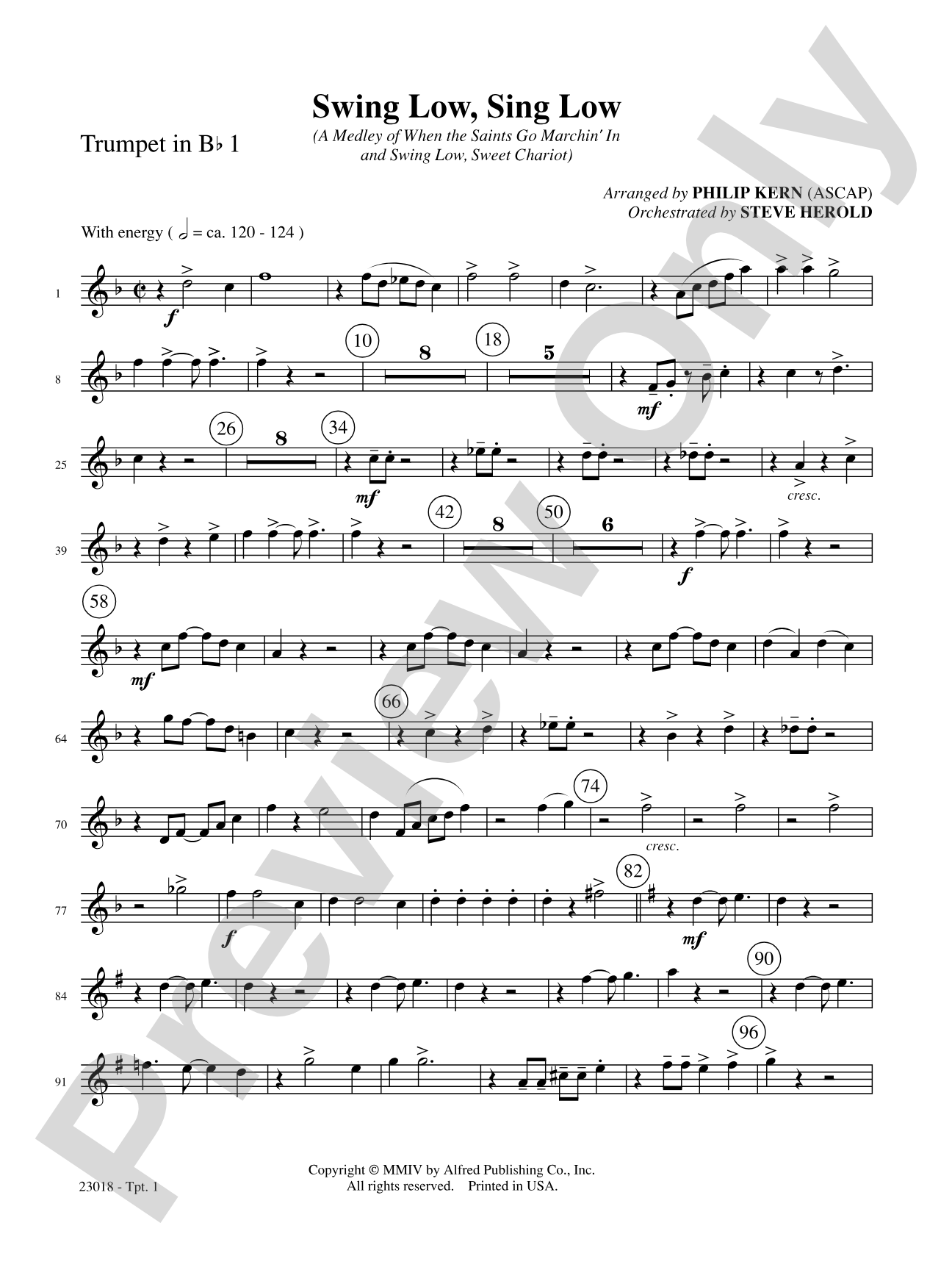 Swing Low, Sing Low: 1st B-flat Trumpet: Choral SoundPax