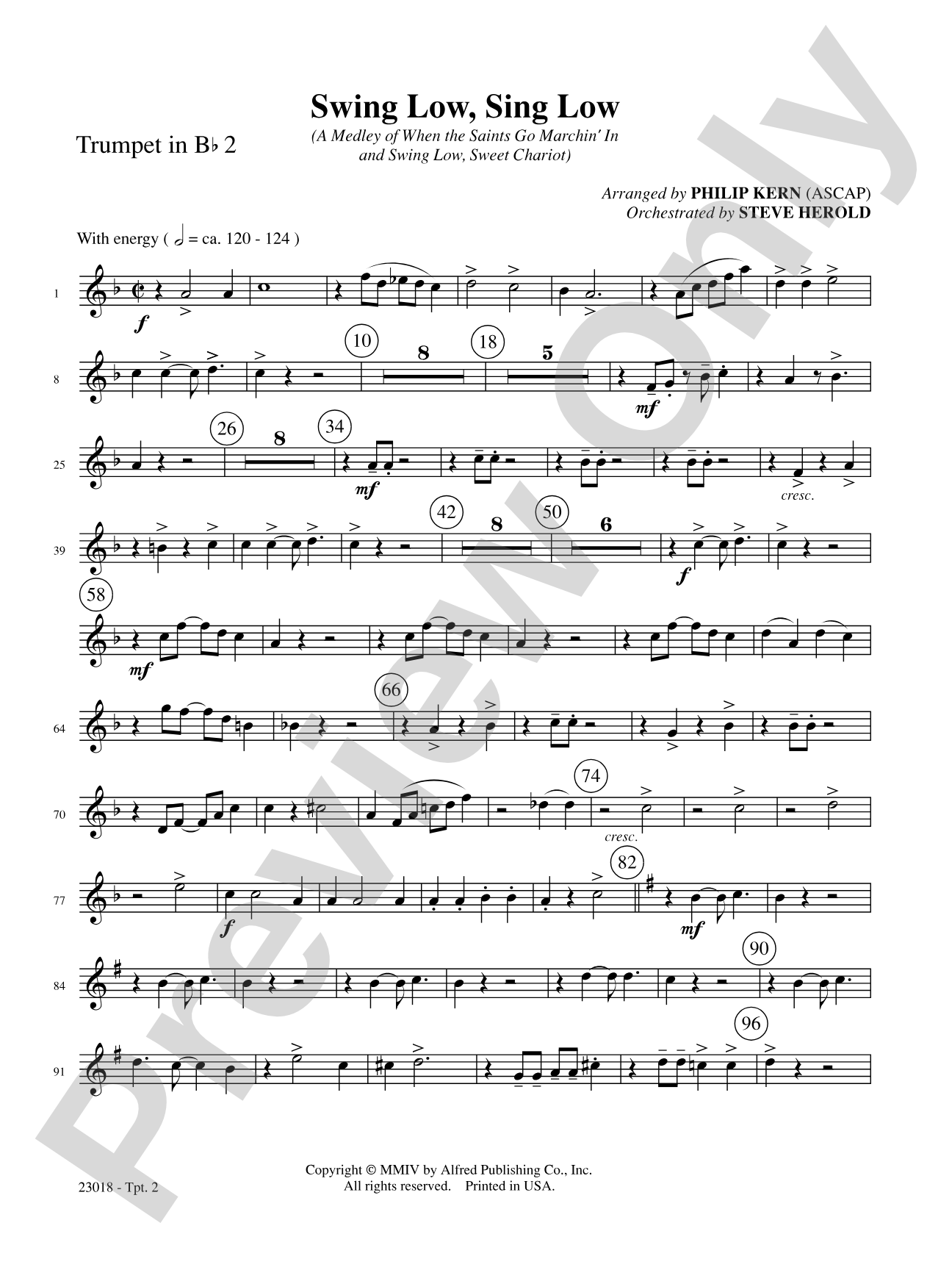 Swing Low, Sing Low: 2nd B-flat Trumpet: Choral SoundPax