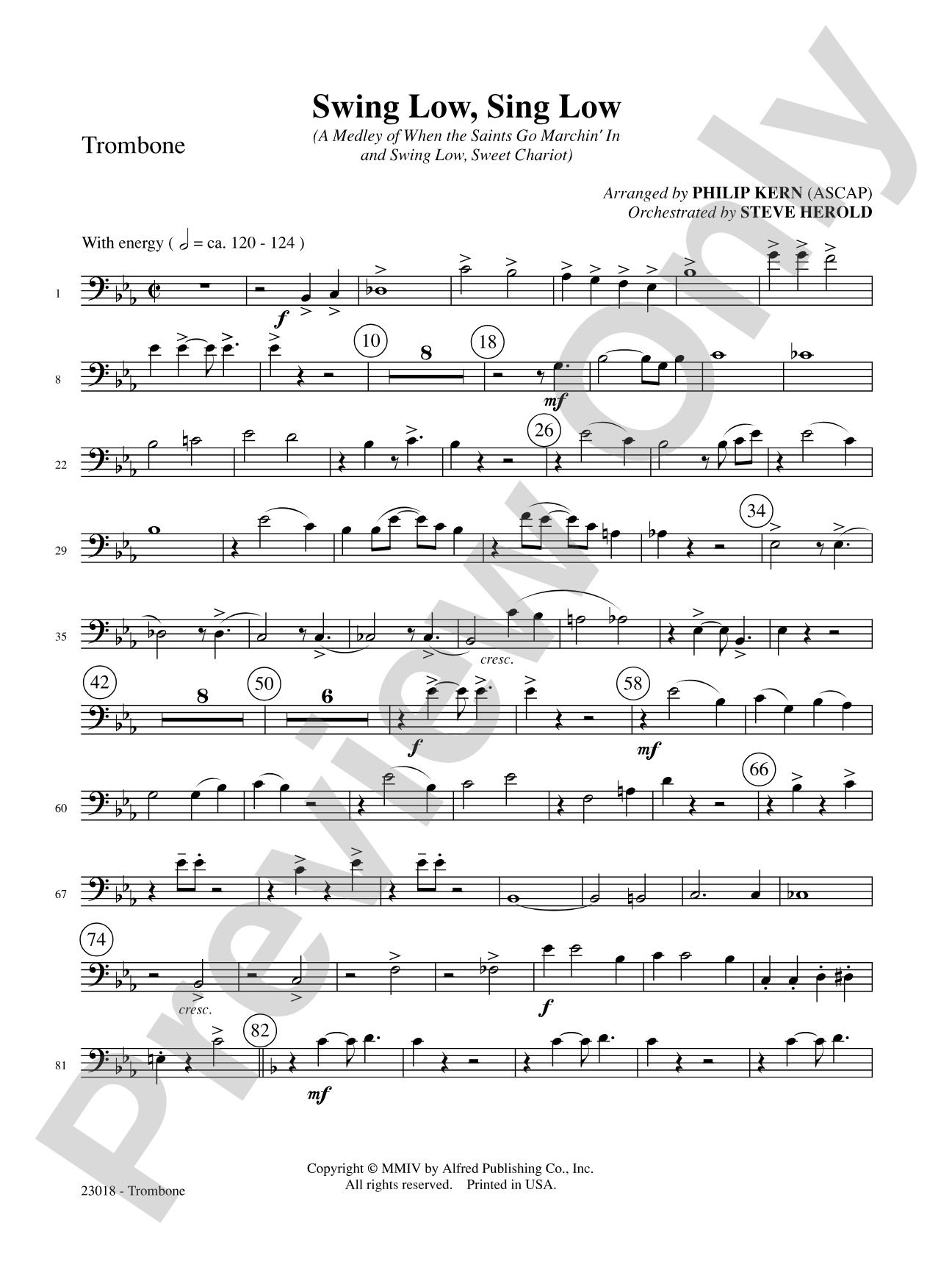 Swing Low, Sing Low: 1st Trombone: Choral SoundPax